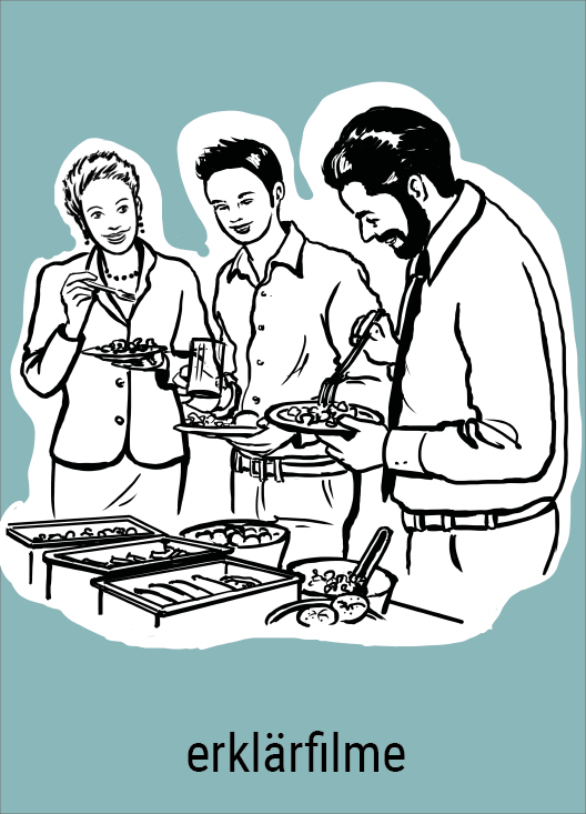 Banner Illustration mit Schriftzug Erklärfilm