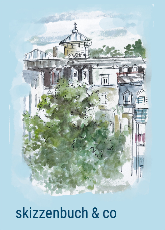 Banner Illustration mit Schriftzug Skizzenbuch